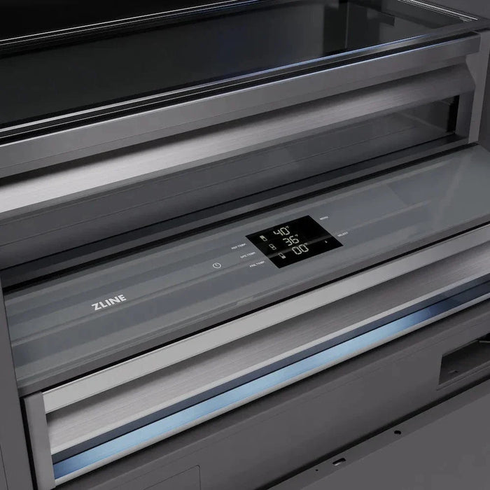 ZLINE 36" Panel Ready Built-In Bottom Freezer Refrigerator,Water Dispenser, Ice Maker,Graphite Gray GRBIT-3609K