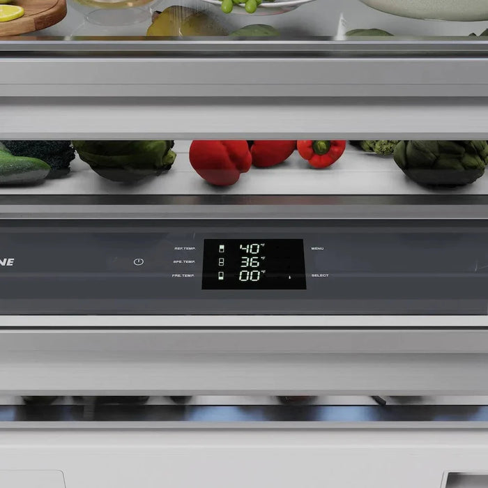 ZLINE 36" Panel Ready Built-In Bottom Freezer Refrigerator,Water Dispenser, Ice Maker,Graphite Gray, Gold GRBIVZ-36-G09K