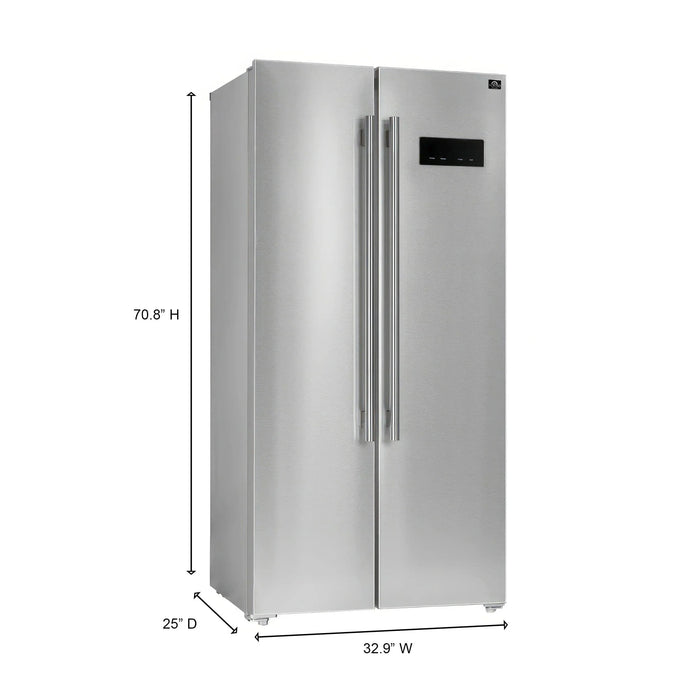 FORNO Salerno 33" Side-by-Side Built-In Refrigerator FFRBI1805-33SB09K