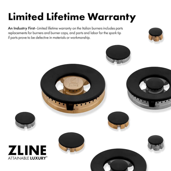ZLINE 48" Autograph, Dual Fuel Range, Black Door, Bronze, RASZ-BLM-48-CB09K