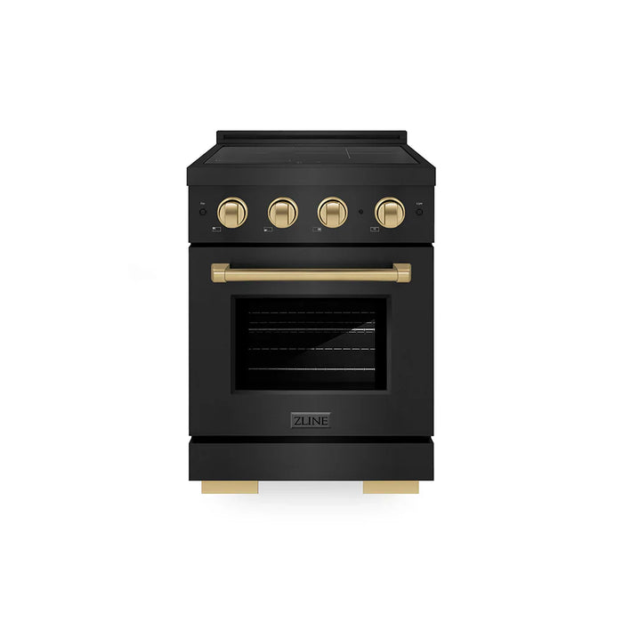 ZLINE 24" Paramount Induction Range, Cooktop, Electric Convection Oven, Accents SINRBZ-2409K