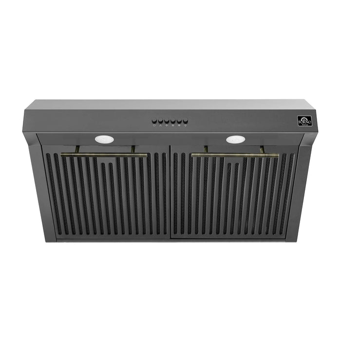 FORNO Espresso Bari 30" 400 CFM Under Cabinet Range Hood FRHUC5255-30BLK09K