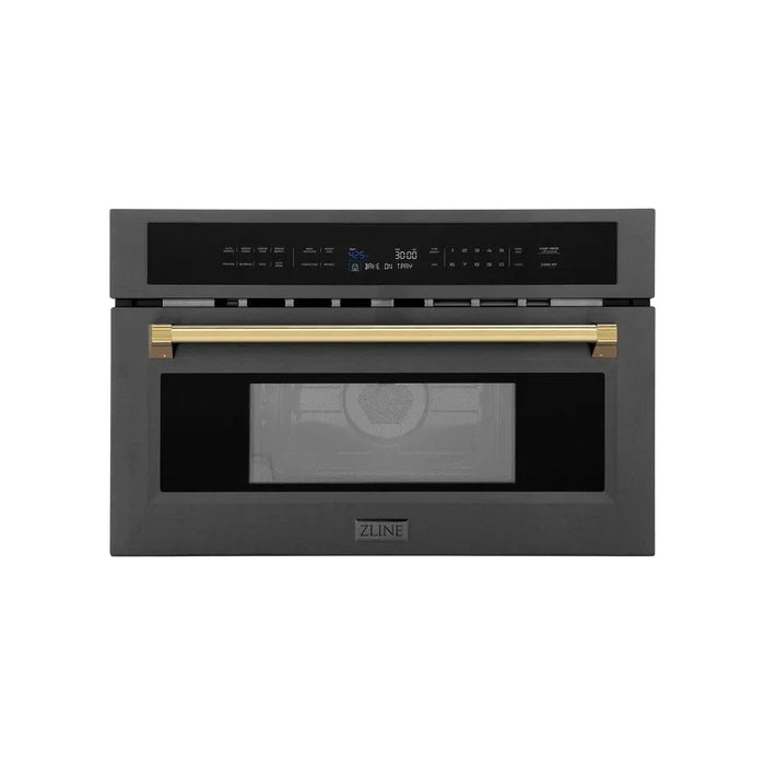 ZLINE 30” Convection Microwave, Black Stainless, Gold MWOZ-30-BS-G09K
