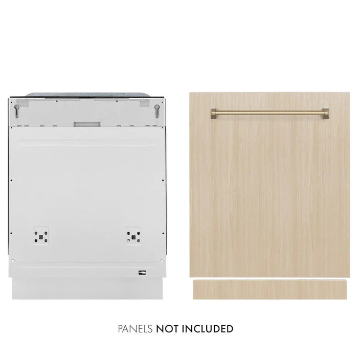 ZLINE Autograph Edition 24" Tall Tub Dishwasher, Custom Panel Ready, Gold DWMTZ-24-G09K