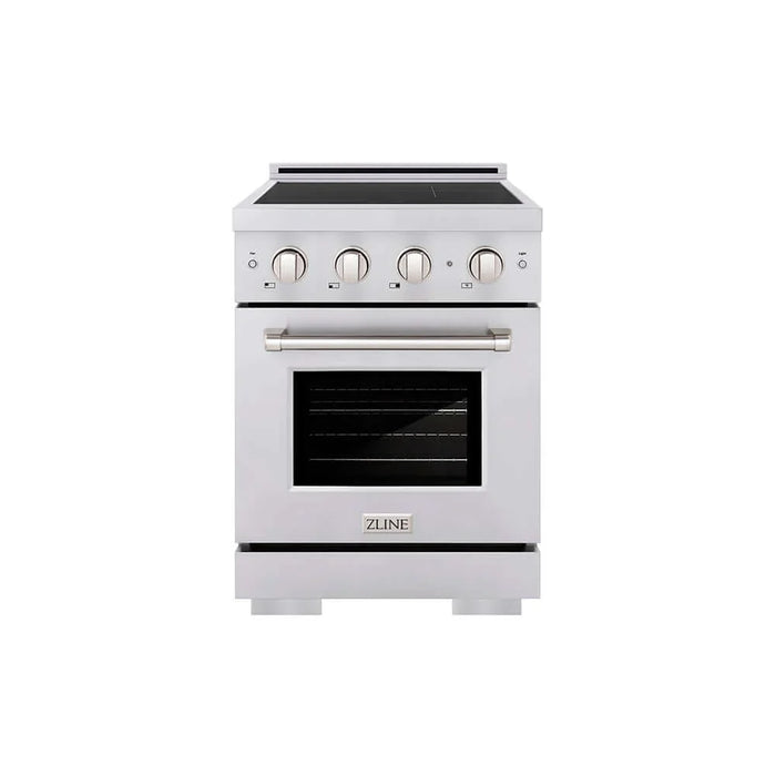 ZLINE 24" Paramount Induction Range, Cooktop, Electric Convection Oven, Satin Stainless Steel SINRS-2409K