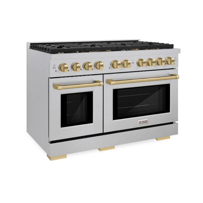 ZLINE 48"Paramount Dual Fuel Range DuraSnow® Champagne Bronze SDRSZ-48-CB09K