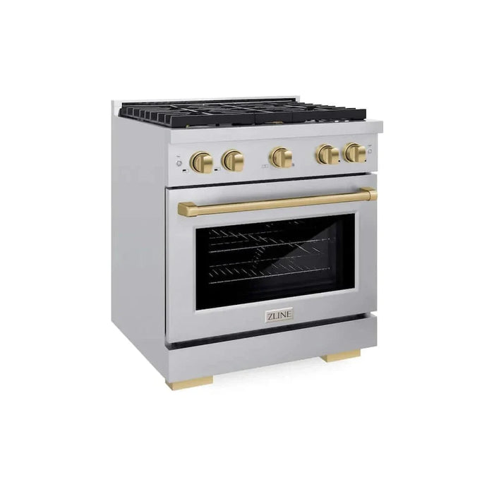 ZLINE 30"Gas Range, Convection Oven Stainless Steel, Champagne Bronze, SGRZ-30-CB09K