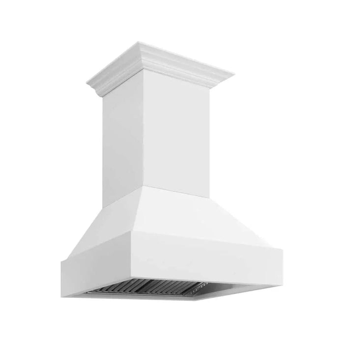 ZLINE Wooden Wall Mount Range Hood in Rustic Bright White Finish 355WW-3009K