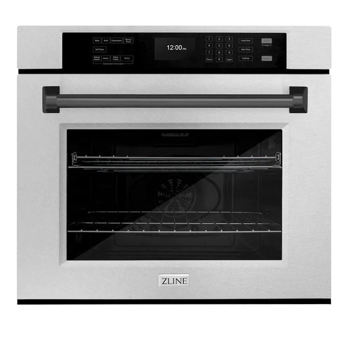 ZLINE 30"Professional True Convection Single Wall Oven, Air Fry, Self Clean, DuraSnow® Matte Black WASSZ-30-MB09K