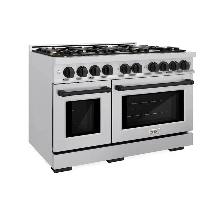 ZLINE 48" Select Dual Fuel Range Gas Cooktop Electric Convection Oven Stainless Steel Matte Black HDRZ-48-MB09K