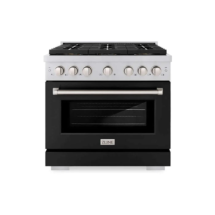ZLINE 36" Paramount Dual Fuel Range DuoPro™ Cooktop, Electric Convection Oven PSDR-BLM-3609K
