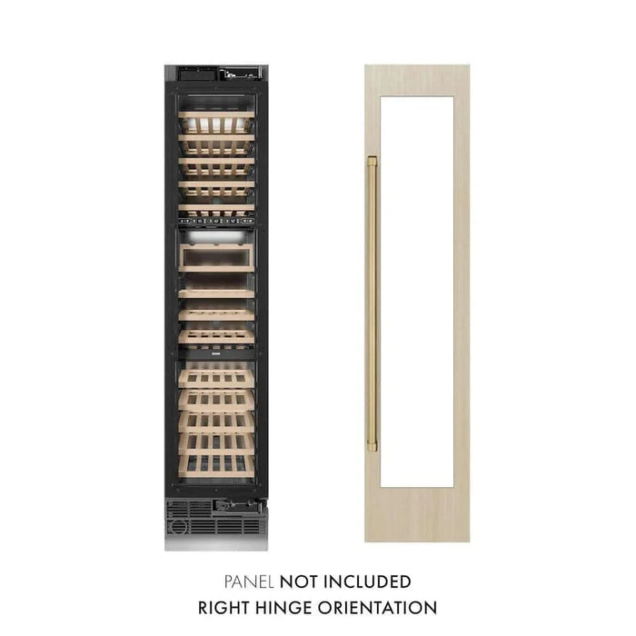 ZLINE 18" Triple Zone 68 Bottle Panel Ready Column Right Hinge Wine Cooler Champagne Bronze RBCWVRZ-18-CB09K