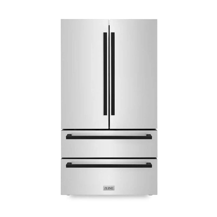 ZLINE Autograph Edition 36" Counter-Depth French Door Refrigerator,  Ice Maker, Fingerprint-Resistant Stainless Steel RFMZ-36-FMB09K