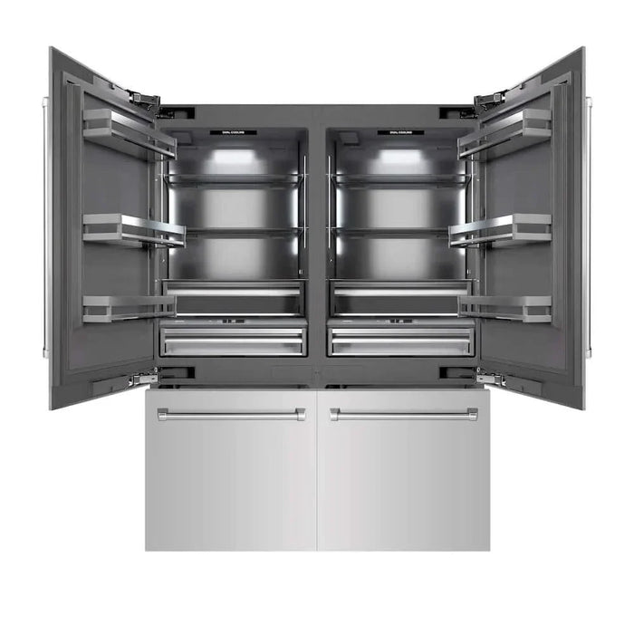 ZLINE 60" Panel Ready Built-In Bottom Freezer Refrigerator,Water Dispenser, Ice Maker,Graphite Gray, GRBIV-304-6009K