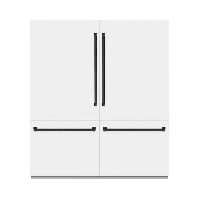 ZLINE 72" Built-In Bottom Freezer Refrigerator,Water Dispenser, Ice Maker, White Matte Graphite Gray Matte Black GRBITZ-WM-72-MB09K