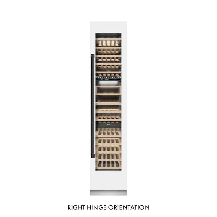 ZLINE 18"Triple Zone 68 Bottle Right Hinge Column Wine Cooler, White Matte Stainless Steel Matte Black RCWVRZ-WM-18-MB09K