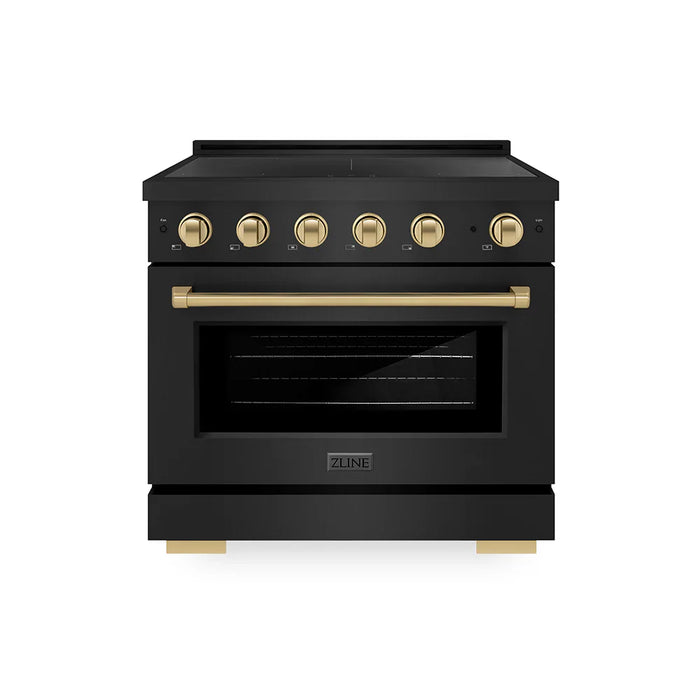 ZLINE 36" Paramount Induction Range, Cooktop, Electric Convection Oven, Accents SINRBZ-3609K