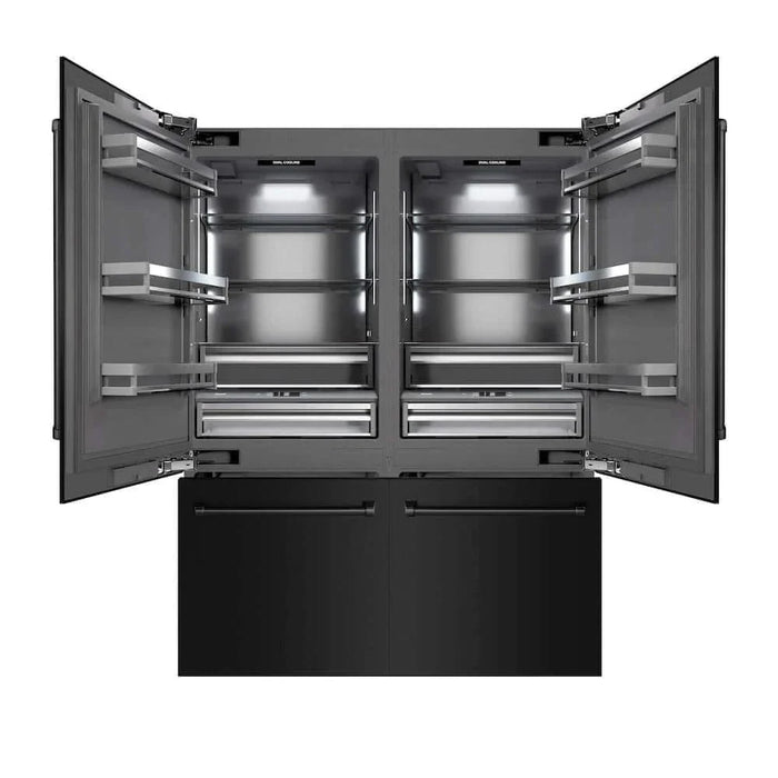 ZLINE 60" Panel Ready Built-In Bottom Freezer Refrigerator,Water Dispenser, Ice Maker, Black Stainless Steel,Graphite Gray, GRBIV-BS-6009K