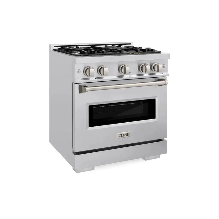 ZLINE 30" Dual Fuel Range, Gas Cooktop, Electric Convection Oven Stainless Steel, CDR3009K
