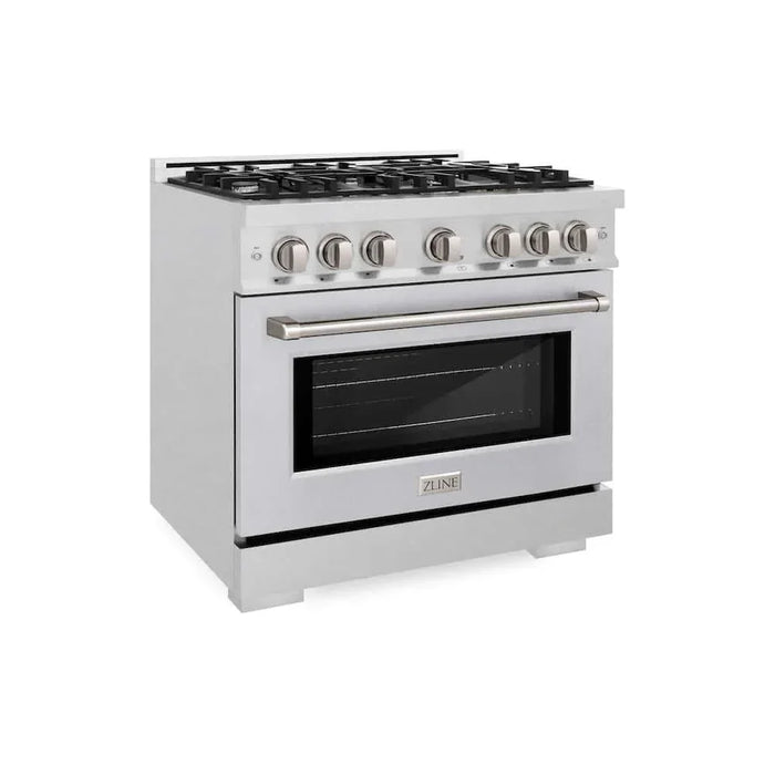 ZLINE 36" Select Dual Fuel Range Gas Cooktop Electric Convection Oven DuraSnow® Stainless Steel HDRS-3609K