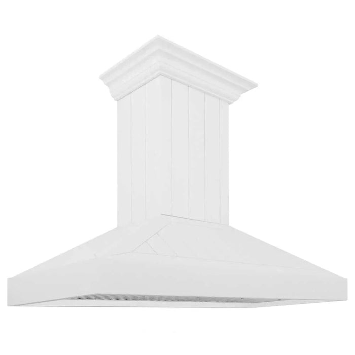 ZLINE 48" Wooded Shiplap Bright White Finish Wall Range Hood KPWW-4809K