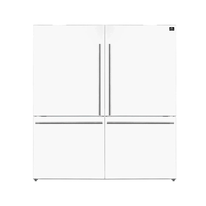 FORNO Espresso Milano 62" Side-By-Side Refrigerator FFFFD1787-60WHT09K