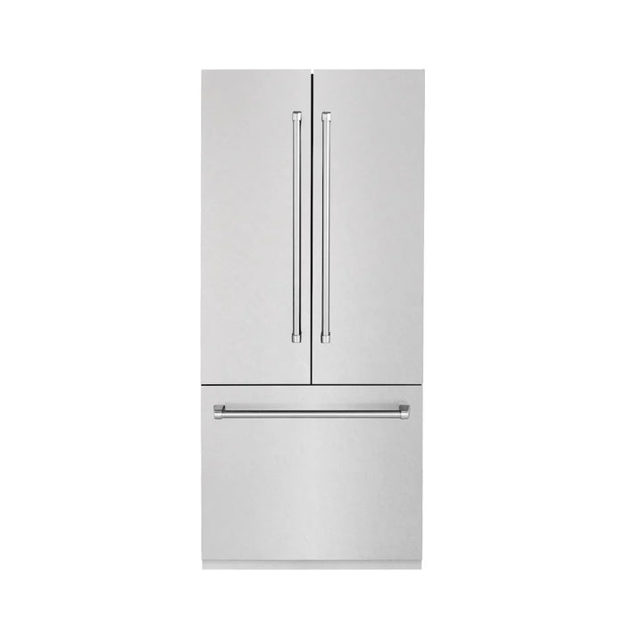 ZLINE 36" 19.6 cu. Ft. Panel Ready Built-In 3-Door French Door Refrigerator with Internal Water and Ice Dispenser RBIV-3609K