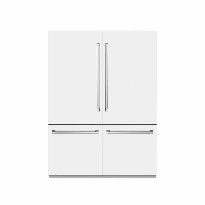 ZLINE 60" Panel Ready Built-In Bottom Freezer Refrigerator,Water Dispenser, Ice Maker, White Matte, Graphite Gray, GRBIV-WM-6009K