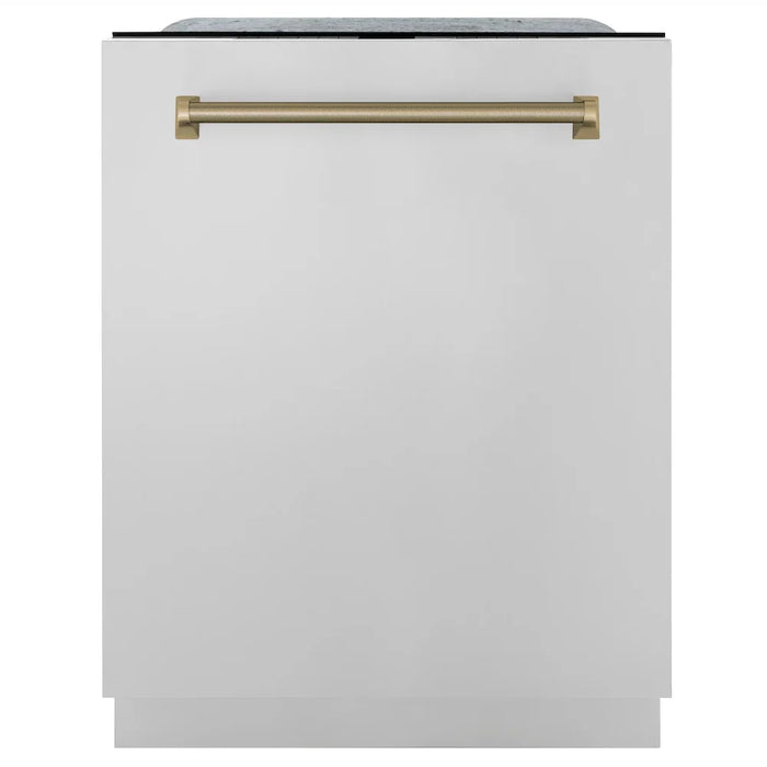 ZLINE Autograph Edition 24" Monument Series Dishwasher, Stainless Steel, Helix Handle DWMTZ-30424-KCB09K