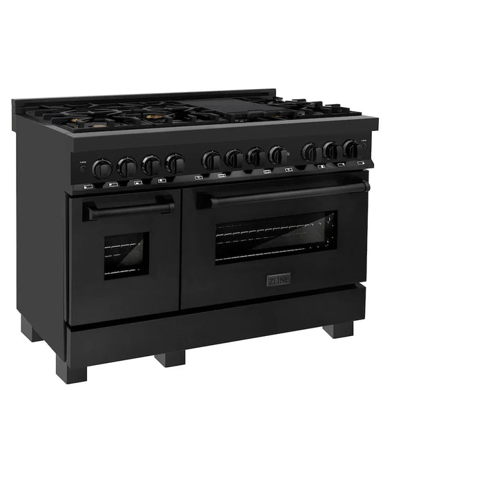 ZLINE 48" Bundle Range RAB-BR-48 & Wall Range Hood BSKBN, 2KP-RABRH4809K