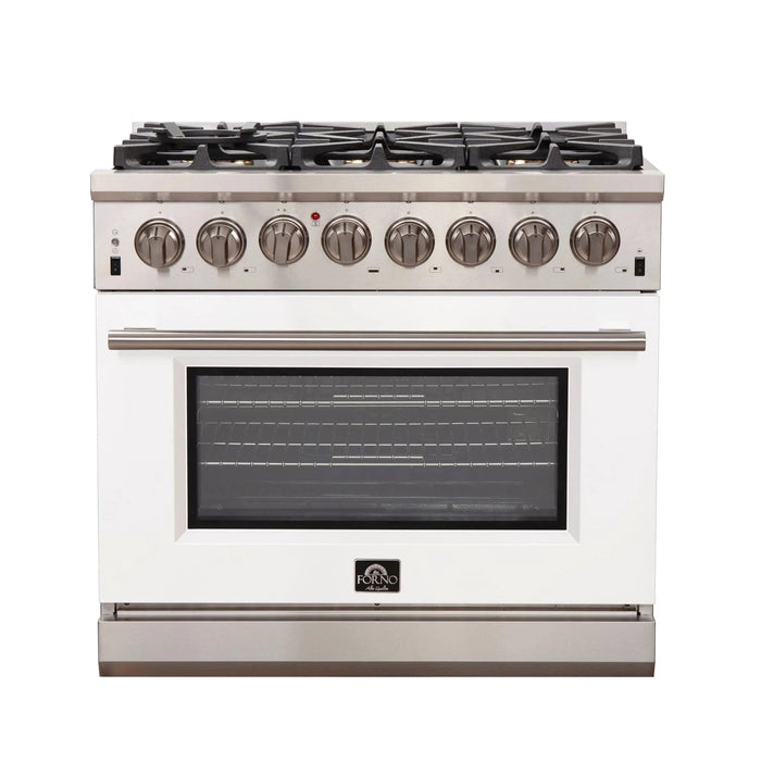 FORNO Capriasca 36" Dual Fuel Range FFSGS6187-36WHT09K