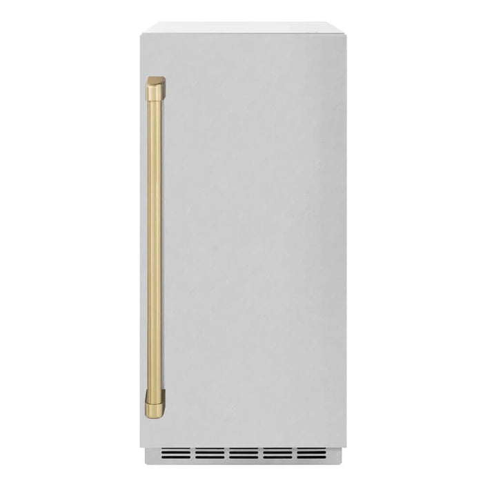 ZLINE Autograph Edition 15" Touchstone Clear Gourmet Maker, Drain Pump, Satin Stainless Steel Door, Accents IGMDZ-SN-15-CB09K