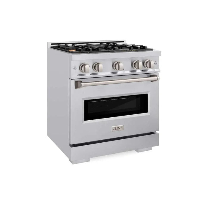 ZLINE 30" Dual Fuel Range, Gas Cooktop, Electric Convection Oven Stainless Steel, CDR-BR-3009K