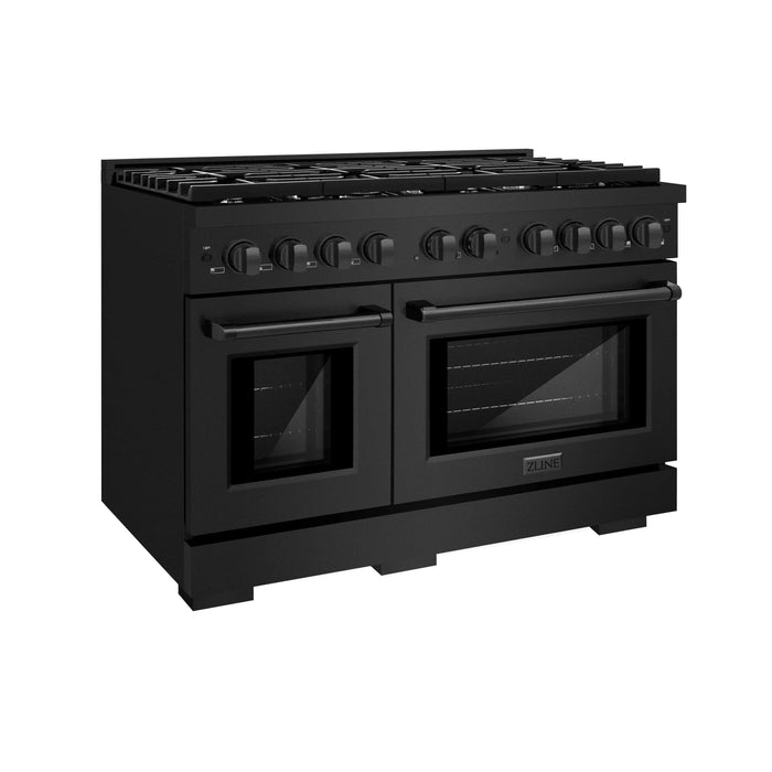 ZLINE 48"Paramount Dual Fuel Range Black Stainless Steel, SDRB-4809K
