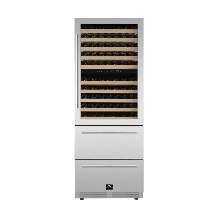 FORNO Celano 30" 150 Bottle and 252 Can Dual Zone Wine Cooler FWCDR6697-30S09K