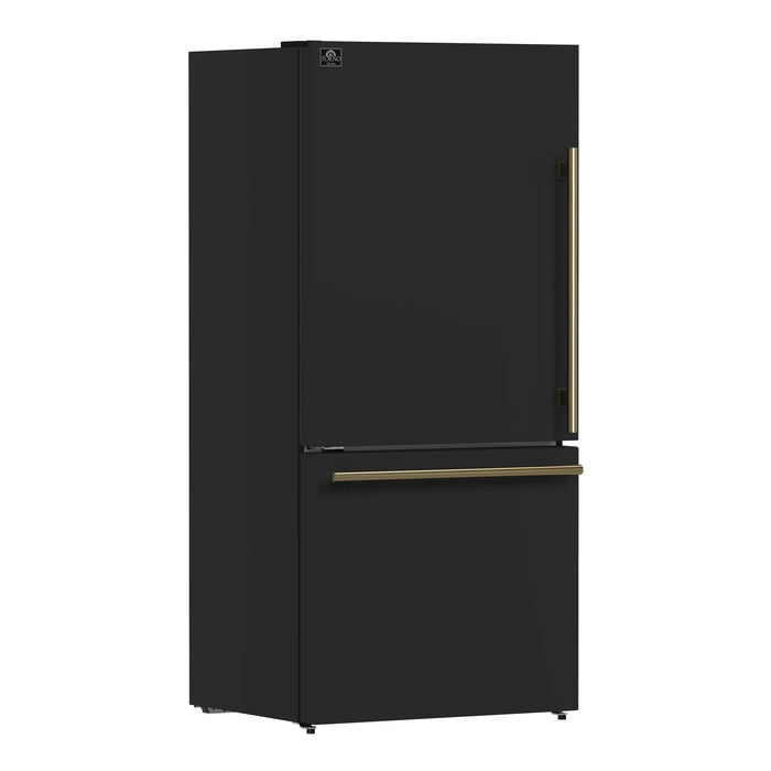 FORNO Espresso Milano 31" Left Swing Refrigerator FFFFD1786-31BLK09K