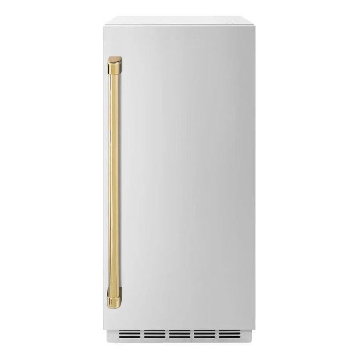 ZLINE 15" Touchstone Clear Cube Ice Maker Drain Pump Stainless Steel Polished Gold ICCDZ-ST-15-G09K