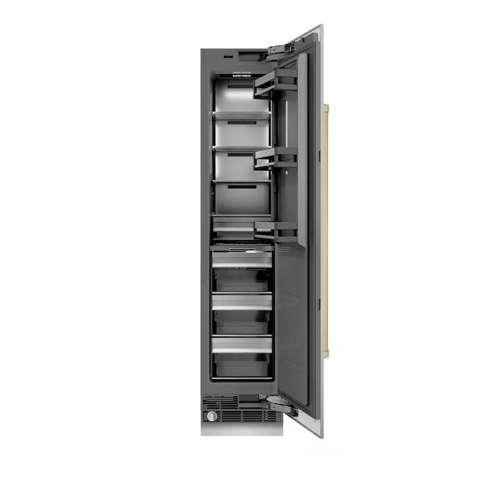 ZLINE 18" Right Hinge Column Freezer Stainless Steel, Graphite Gray Interior Champagne Bronze RCFVRZ-30418-CB09K