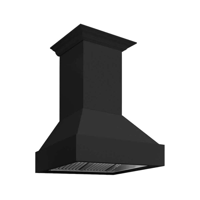 ZLINE Wooden Wall Mount Range Hood in Rustic Black Finish 355CC-3009K