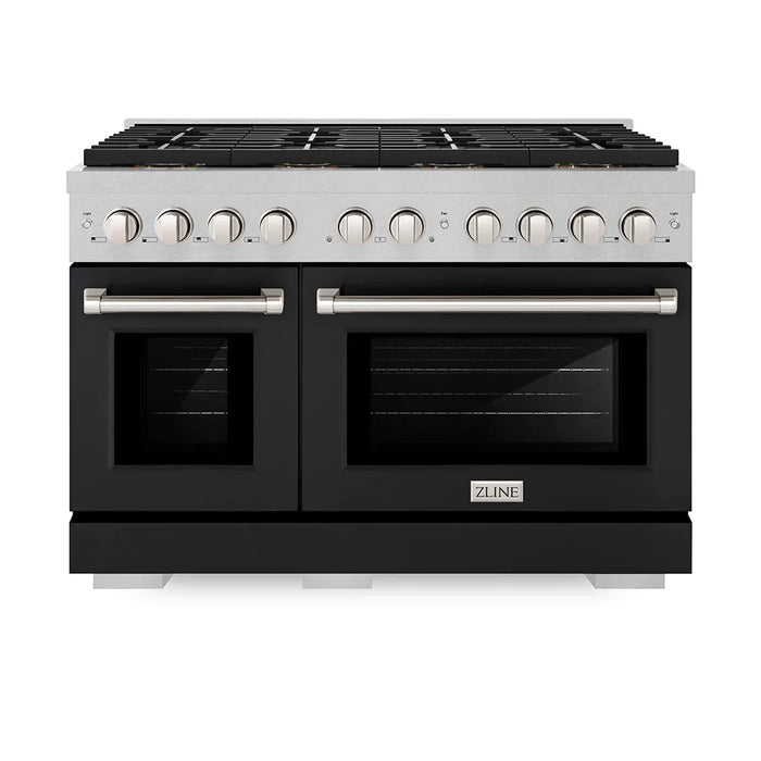 ZLINE 48" Paramount Dual Fuel Range DuoPro™ Cooktop, Dual Ovens PSDRS-BLM-4809K