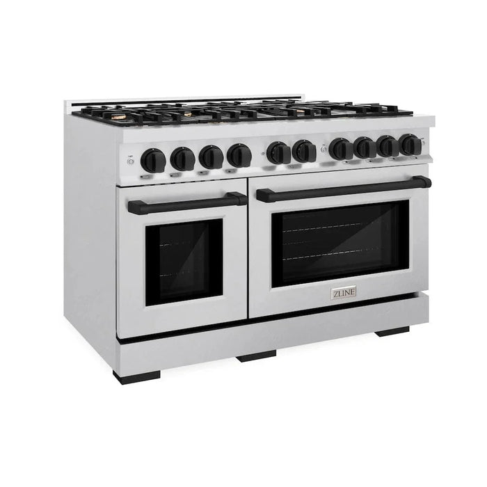 ZLINE 48" Select Gas Range Convection Gas Oven DuraSnow® Stainless Steel Matte Black HGRSZ-48-MB09K