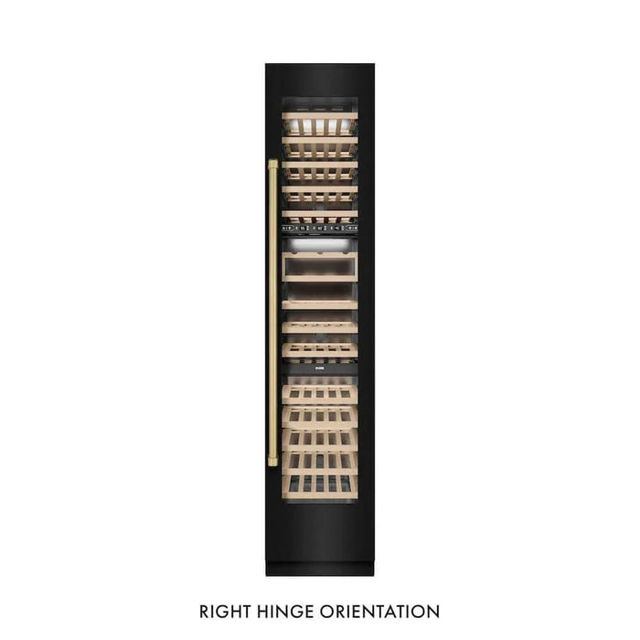 ZLINE 18"Triple Zone 68 Bottle Right Hinge Column Wine Cooler, Black Stainless Steel Champagne Bronze RCWVRZ-BS-18-CB09K