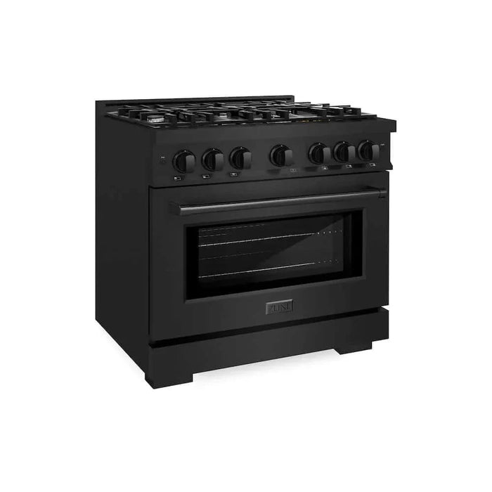 ZLINE 36" Select Dual Fuel Range Gas Cooktop Electric Convection Oven Black Stainless Steel HDRB-3609K