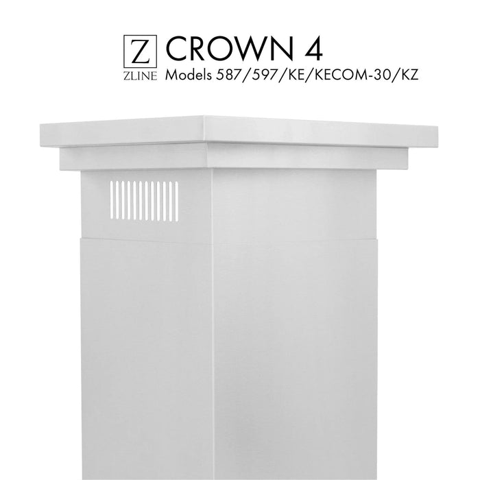 ZLINE Crown Molding #4 for Wall Range Hood, CM4-587/597/KE/KECOM-30/KZ09K
