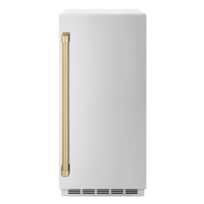 ZLINE 15" Touchstone Clear Cube Ice Maker Drain Pump Stainless Steel Champagne Bronze Door ICCDZ-ST-15-CB09K