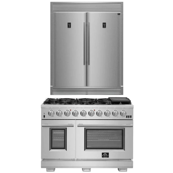 FORNO Appliance Package - 48" Gas Range and 60" Refrigerator FBDL-019-04CAUS09K