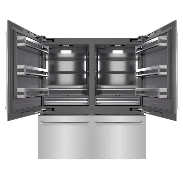 ZLINE 72" Built-In Bottom Freezer Refrigerator,Water Dispenser, Ice Maker,Graphite Gray GRBIT-304-7209K