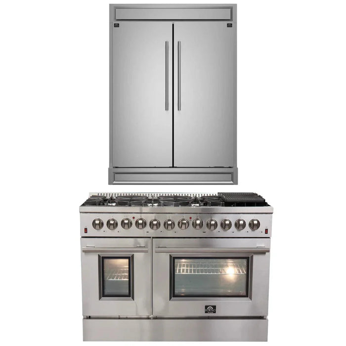 FORNO Appliance Package - 48" Gas Range and 60" Refrigerator FBDL-018-03CAUS09K