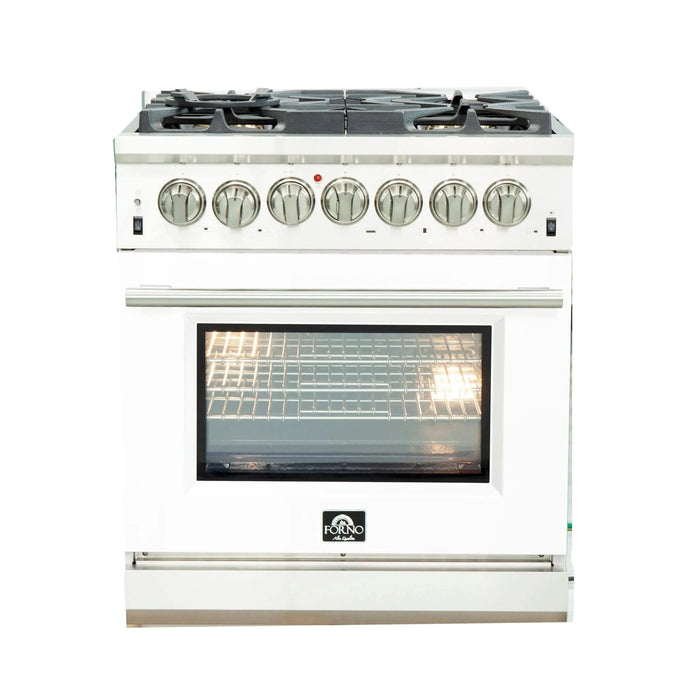 FORNO Capriasca 30" Dual Fuel Range FFSGS6187-30WHT09K