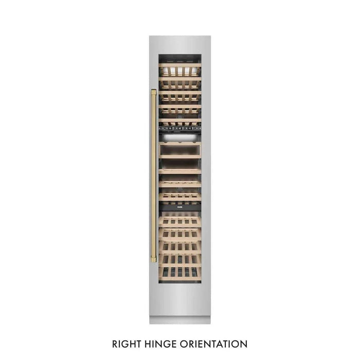 ZLINE 18"Triple Zone 68 Bottle Right Hinge Column Wine Cooler, Stainless Steel Champagne Bronze RCWVRZ-30418-CB09K